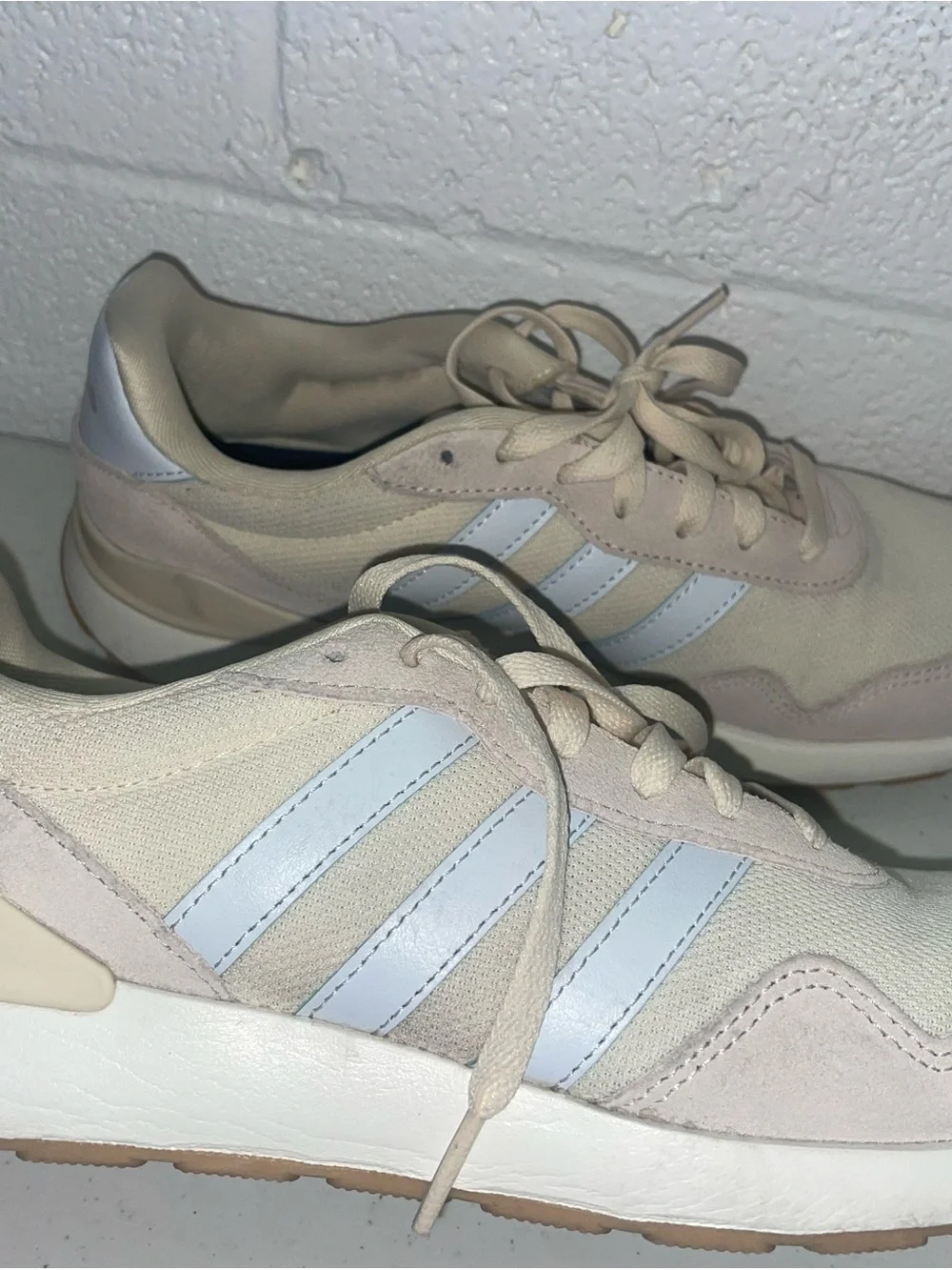adidas Neutral Beige and White Retro Runners